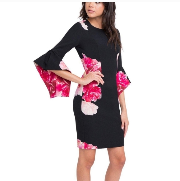 Black Halo Lorie Bell Sleeve Dress - Picture 8 of 8